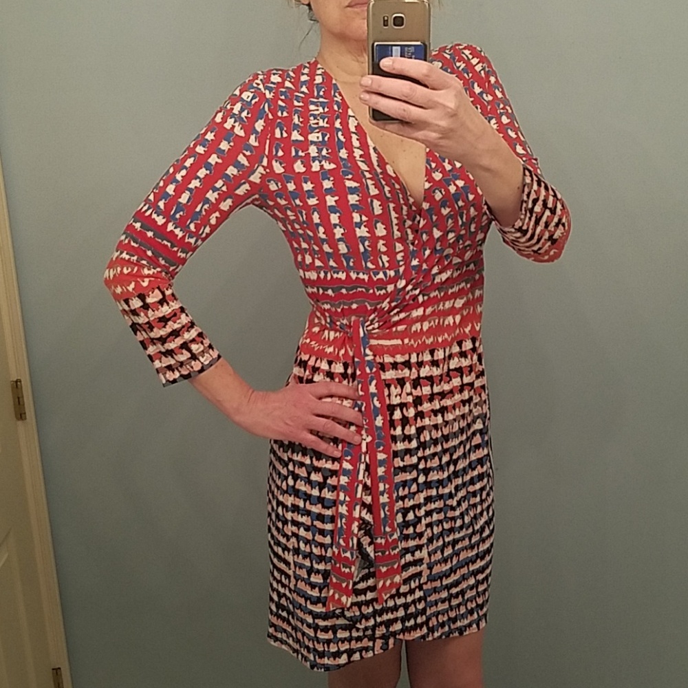 Colorful wrap dress